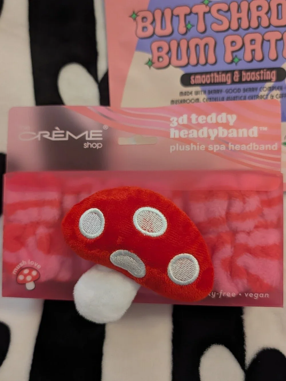 BUTTSHROOM Bum Patch + Mushroom Spa Headband - Fun Mushroom Lovers Bundle - Picture 2 of 11